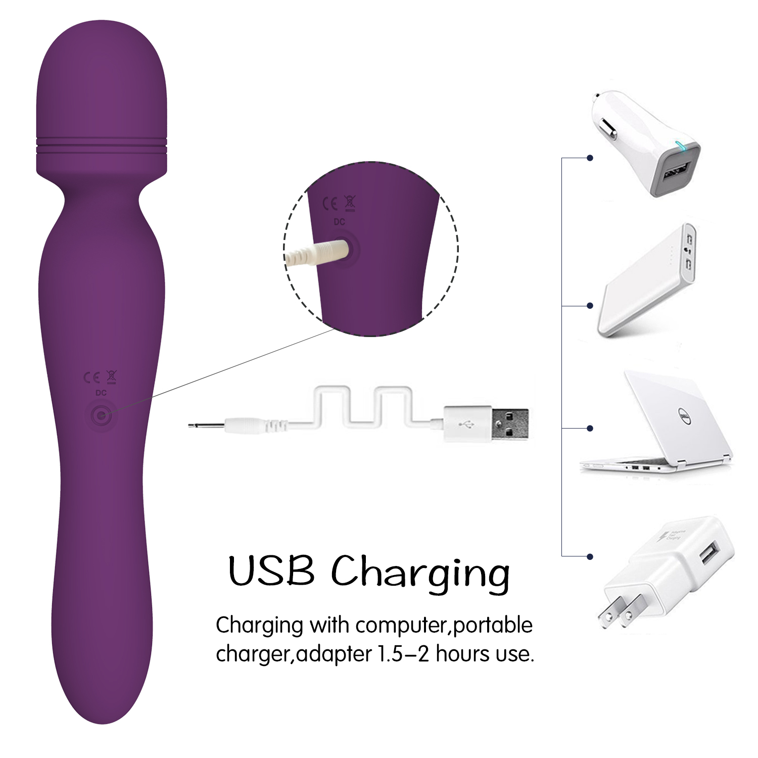 Vibrator Zauberstab G-Punkt-Masturbation USB-Aufladung Silikon-Sex-Spielzeug